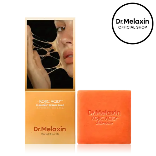 [Dr.Melaxin Official] Kojic Acid Turmeric Serum Soap formulated for Dark Spot Removal, Hyperpigmentation, and Elastic Tone Care Cleanse