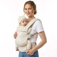 Ergonomic Geometric Houndstooth Checkerboard Baby Backpack Carrier, Breathable Cotton Blend, Adjustable 3-Position Criss Cross Straps for Weight Distribution, 3m+ 7-40 lbs Newborns/Toddlers, Unisex Spine-Safe Portable Hands-Free Travel Gear for Moms,sohoc