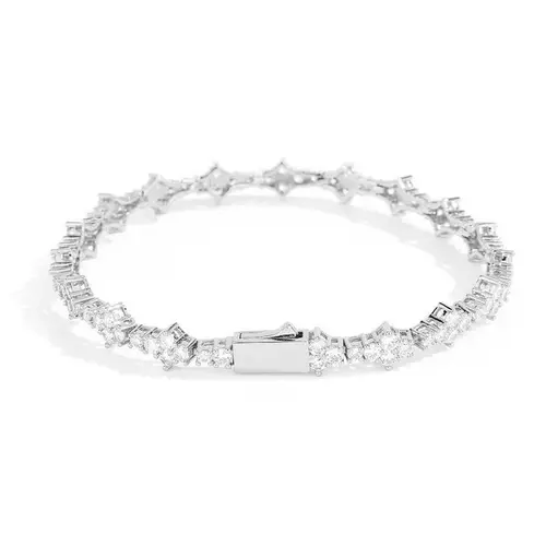 6.5mm Classic Tennis Bracelet - 18K Gold Plated Cubic Zirconia Unisex Sports Wristband, Elegant Jewelry Bracelet, High Quality Fashionable Jewelry, Gifts for Him, Perfect for Everyday & Party Wear
