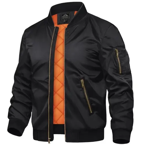 MAGCOMSEN Men's Quilted Bomber Jacket Fall Winter Jacket Warm Windbreaker Full Zip Casual Padded Coats Menswear Tops Fallfreshness Outdoorfun,sohochic
