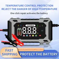 12V6A Smart Battery Charger, Maintainer & Trickle Charger for LiFePO4, Lead Acid Batteries for Motorcycle Car Truck Lawnmower Boat car battery charger, automatically stops when fully charged,car accessories,sohochic