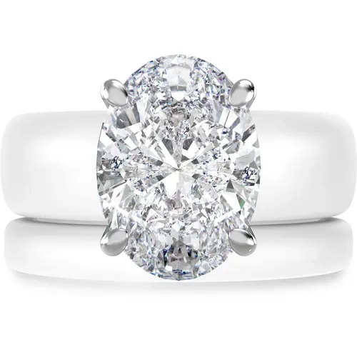 Oval Cut CZ Silicone Ring Set for Women, Stackable 2-Ring Set, 11×8 mm Oval Cut CZ | Patented Design - GlowStone Collection