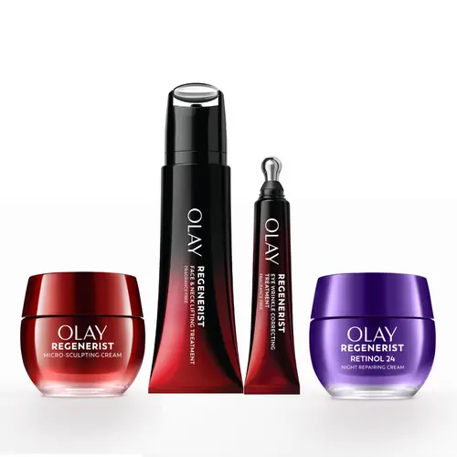 OLAY Advanced Lift + Repair System Firming Facelift Kit - Skincare Set with Regenerist, Peptides, Retinol for Facelift Effect, Skin Repair, Flawless Look, Glowing Skin Secrets, Get Set for Glow
