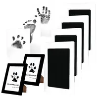 Larleaf Paw & Nose Print Kit - 4 Ink Pads, 2 Photo Frames (2.3×3.7" Window), 8 Imprint Cards, Mess-Free Clean Touch Stamp Kit, Long-Lasting Prints, Framed Keepsake Memorial Gift for Dogs & Cats, Pet Accessories,sohochic