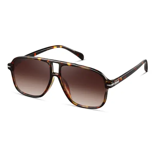 KIMORN Unisex Retro Aviator Sunglasses - Plastic Frame Keeps the Look Light for Instant Style, UV-Protection Lenses, Casual Stylish Glasses, Stylish Accessories, Comfortable Outdoor Wear for Driving, Beach Days, W/ Soft Cloth Cleaner, Multi-Colors