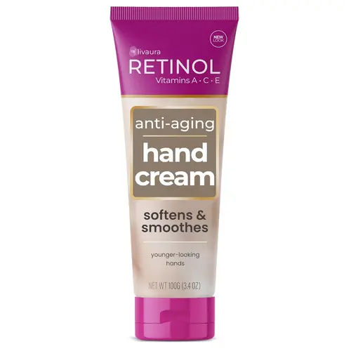 Retinol Anti-Aging Hand Cream - Vitamin A Retinol + Vitamins C & E + Green Tea Extract - Hands, Nails & Cuticles - LIVAURA