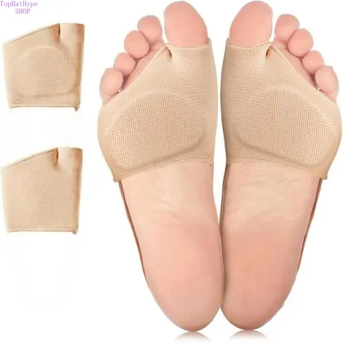 Unisex Metatarsal Pads 2-Piece Set, Socks-Compatible Forefoot Cushions with Thickened Design, Breathable Nylon-Rubber Fabric & Gel, Shockproof for Selfcare, Morton’s Neuroma Help, Runs & Dancesafe, Casual Daily Wear,sohochic