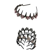 Women's 4-Piece Elegant Butterfly Headbands - Wavy Crystal Design, Lightweight, Non-Slip, Plastic, Casual, Prom, Daily Everyday Fashion Accessories for Parties, Headbands For Women, Lightweight For All-Day Wear, Crystal Butterflies, Non-Slip Grip Stays Pu