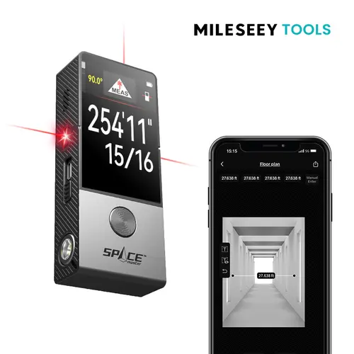 MILESEEY D9 Pro 330Ft Professional Laser Range Finder - Laser Tape Measure, Rechargeable, IPS Touchscreen Interface, Point-to-Point Measurement, Live Angle Display, APP Sync Support, Visual Aligning Indicator, TikTok Shop Back to School,toolupgrade
