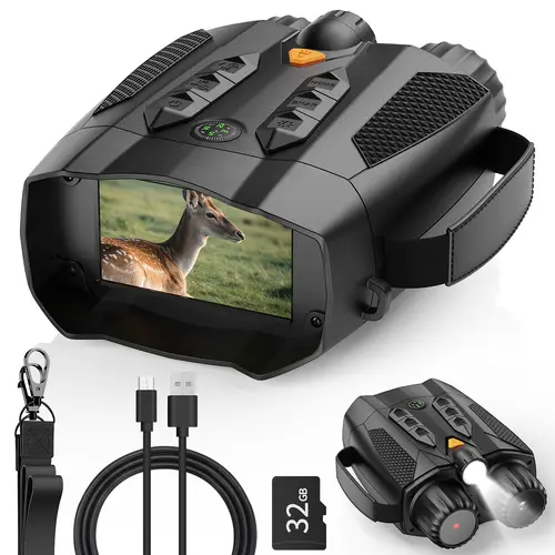 MINENER Digital Display Night Vision Binoculars, 3-in Large Screen, 10X Digital Zoom, 5000mAh Rechargeable Lithium Battery, Infrared View, Hunting Gear, Outdoor Sports Essential with Easy Navigation, Men's Gift for Camping,sohochic