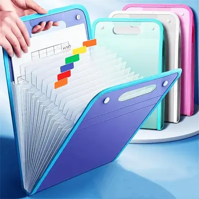A4 File Folder with Handle, Waterproof 13 Pocket Expanding Accordion File Organizer for Students, Business and Travel Use