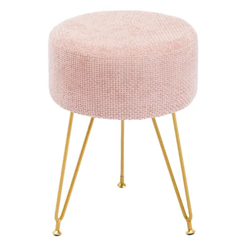 Sweetcrispy Aesthetic Minimalist Velvet Upholstered Stool - Furniture Ottoman, Multifunctional Stool with Velvet Soft Touch, Minimalist Look & Modern Vibe, Round Footrest for Vanity Room, Bedroom