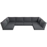 【Only Cushion】Aoxun 9PCS/14PCS Polyester Fabric Deep Seat Outdoor Couch Replacement Cushions, 4" Firm Support Durable, Splashproof Fade Resistant for 4-Seat/6-Seat Outdoor Living Conversation Sets