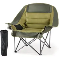 Comfort Folding Camping Chair，With 440 Lbs Capacity, Reinforced Steel Frame And 600D Oxford Fabric, 2 Cup Holders And Side Pockets, Folds Into Carry Bag, Perfect For Outdoor Concert And Glamping, Folding Chairs, Portable Folding Chairs, Heavy Duty, Outdoo