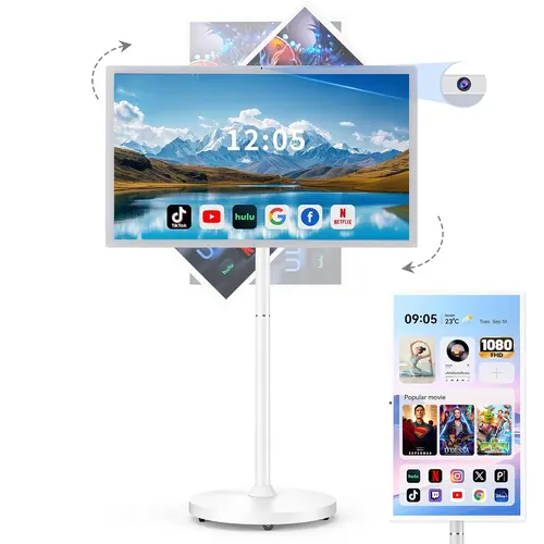 2026 New 32" FHD Smart Portable TV Tablet,8G +128G,8-core qualcomm cpu rolling tv Android 13, Touchscreen Display,Wireless Rollable TV, WiFi 5,Google Play, 6~8HWireless Viewing Support Google Calendar Summervibes Multifunction summerwins