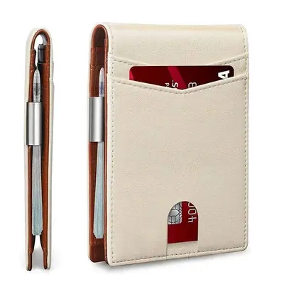 Men's RFID Blocking Wallet - Luxury Business Minimalist Slim Card Holder with Card Slots, Coin Holder, Lightweight Short Billfold Money Bag, Business Minimalist Wallet