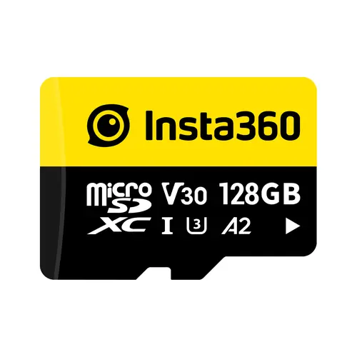 Insta360 128GB MicroSDXC Camera SD Card for Recording Devices - V30, A1-Rated Performance, UHS-I U3, High-Speed 90 MB/s Read/Write Speed, Fast Transfer, Reliable Connection Support, U3 Write Speed For Hd Clips
