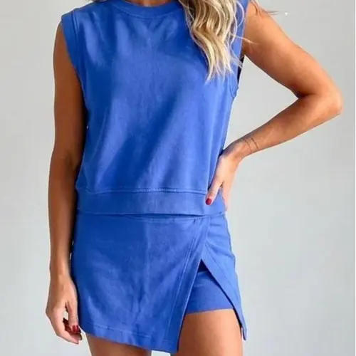 VVZ Summer Sets Women 2 Piece Outfits Shorts Tank Top and Casual Skort Lined Split Athletic Skirt Set Travel Outfit