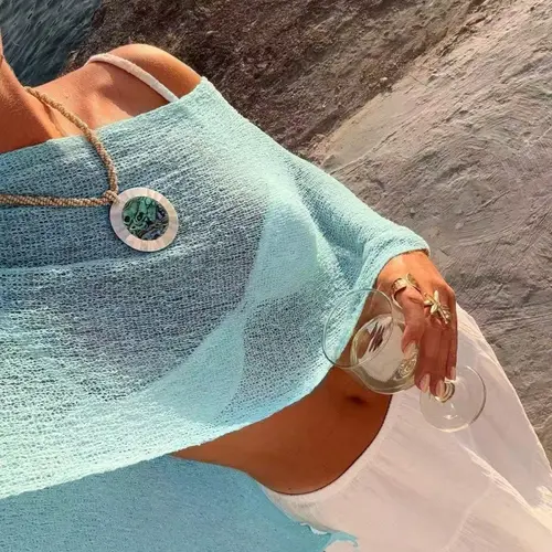 Women's Spring Summer Hollow Out Beach Vacation Swimwear Cover Up Beach Cover Ups Beach Coverup Beachwear Cover Up Swimsuit Coverup Party Casual Off-Shoulder Sun Protection Loose Sexy Knit Hoodie Blue Outerwear