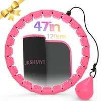 JKSHMYT Smart Weighted Hula Hoop for Plus-Size Adults & Beginner Fitness - 2-in-1 Workout Equipment, 24 Detachable Links, Size-Adjustable Abs Plastic Home Exercise Hoop