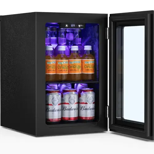 Antarctic Star 0.6 Cu. Ft. Freestanding Mini Fridge Refrigerator - Fits 4 Wine Bottles, 24-Can Cooler, 6-Can Storage, LED Light, Quiet Compressor Cooling, 40-61°F Range, Modern Style for Man Cave Gadgets, Desks, Countertops, Bedrooms, Dorm Rooms