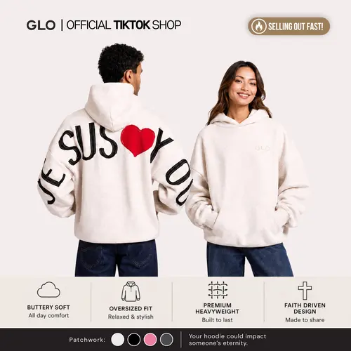 GLO Kingdom Essential Hoodie | Patchwork Collection | Oversized Christian Hoodie | Buttery Soft Cotton Menswear