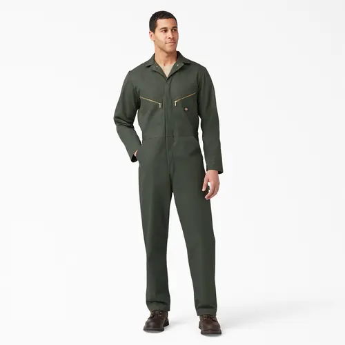 Dickies Men's Deluxe Blended Long Sleeve Coveralls, Full Zip, Casual Everyday Workwear Style Fabric Uniforms