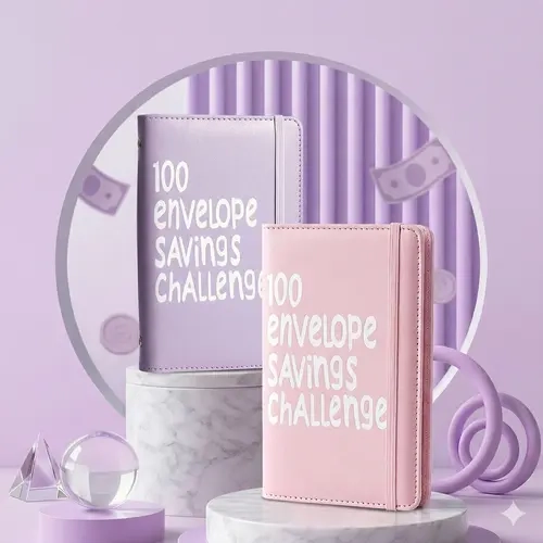 100 Envelope Challenge Binder, $5,050 Savings Challenge Book with Tracker, A5 Budget Binder for Cash Stuffing, Money Saving Organizer with Envelopes, Reusable Saving Habit-Forming System