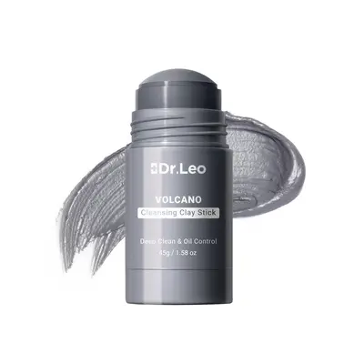 Dr.Leo Vegan Charcoal Kaolin Clay Cleansing Mask Stick - Beauty Products, Acne Clearing Travel Size, Gentle for Sensitive Skin, Blackhead Removal, Deep Pore Cleansing, Oil Control, Mess-Free Non-Drying Detox for Skin Transformation, Face Mask,sohochic