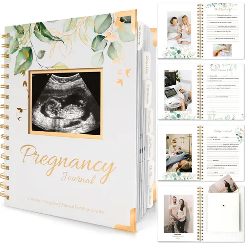 Pregnancy Journal for First Time Moms Gifts - 90 Pages Hardcover Pregnancy Memory Book, Beautiful & Cute Baby Book Keepsake, Ultrasound Baby Scrapbook, Mom To Be Gift
