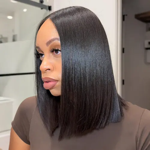 OQ HAIR 7X5 Straight Bob Drawstring Glueless Wigs Human Hair Wear Go Wig Pre Plucked Pre Cut 180% Density HD Lace Front Wigs Pre Everything For Women Short Wigs