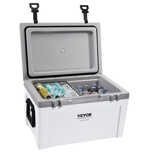 52 Qt Hard Plastic Cooler, Lightweight Portable Ice Chest with 6-Day Ice Retention for Camping, Hiking & Fishing,back to school,back to school shopping,travel essentials, Outdoor Gadgets,toolupgrade