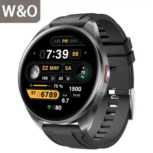 W&O Smart Watch for Men & Women, Wireless Calling Dialing, 100+ Sport Modes, Fitness Tracker with APP Reminders, Touch Screen, Sleep & Activity Monitor, Compatible with iPhone Android, Cool Gifts for Guys (Suitable for Women & Men), Watches
