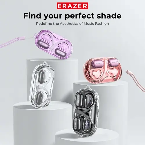ERAZER XF56 Open-Ear OWS Wireless Earbuds with Ear Hooks, Bluetooth Wireless Audio Headphones, HD Mic, Power Digital Display