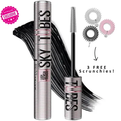 Sky Tubes Tubing Mascara, 24H Extension-Like Length & Volume, Smudge-Proof, Maybelline New York