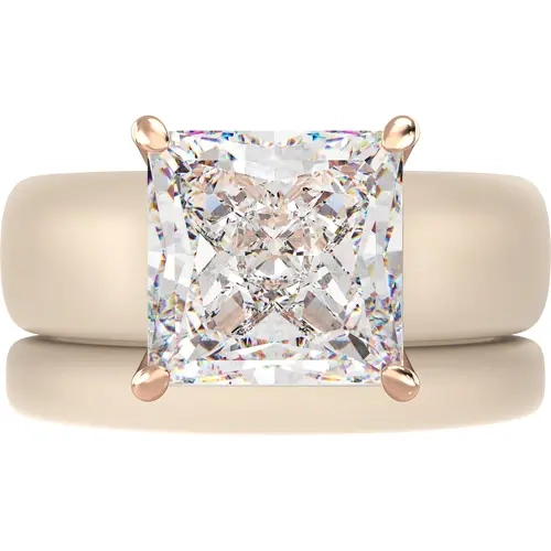 Princess Cut CZ Silicone Ring Set for Women, Stackable 2-Ring Set, 8×8 mm Princess Cut CZ | Patented Design - GlowStone Collection