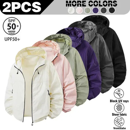 2026 Summer Hooded Sunscreen Clothing Skin Clothes Men's Summer Ultra Thin Breathable Outdoor Fishing Skin Windbreaker Fishing Sunscreen Coat