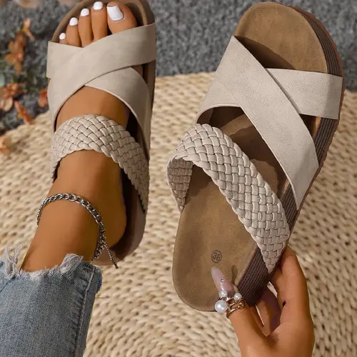 Women's Summer Wedge Platform Sandals, Bohemian Trendy Sandals, Soft Comfortable Lightweight Beach Sandals, Breathable Outdoor Casual Sandals