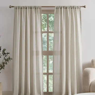 Brooklyn Loom Flax Linen 50x96 Window Curtain