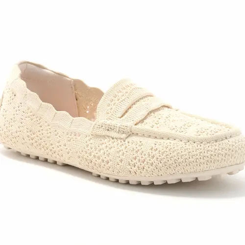 Skechers Cleo Driver Recycled Vegan Knit Crochet Loafers