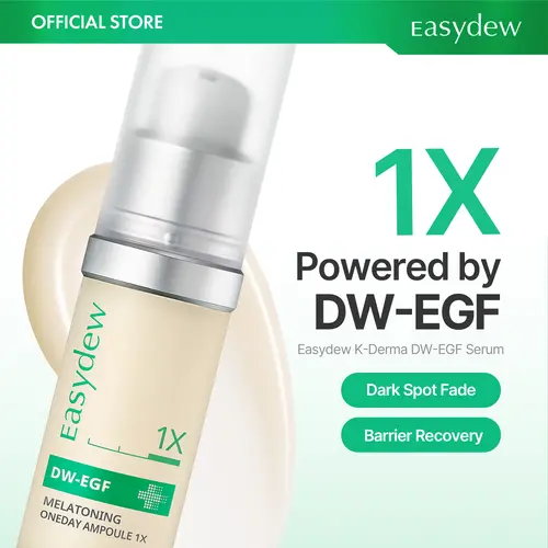 Easydew DW-EGF Melatoning Ampoule 1X - Official Product Hydrating Skin Serum with Niacinamide and Glutathione for Uneven Skin - Dark Spot Remover - Fast Absorbing Day and Night Ampoule Korean Skin Care (Bottle 1.01 fl oz, EGF 1X) Olive Young