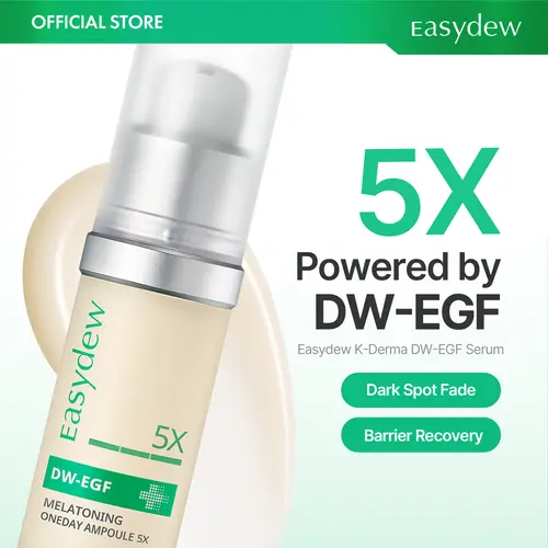 Easydew DW-EGF Melatoning Ampoule 5X - Official Product Hydrating Skin Serum with Niacinamide and Glutathione for Uneven Skin - Dark Spot Remover- Fast Absorbing Day and Night Ampoule Korean Skin Care (Bottle 1.01 fl oz, EGF 5X) Olive Young