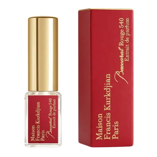 Maison Francis Kurkdjian Baccarat Rouge 540 Extrait de Parfum, 0.16 oz-5 ml Mini Travel Product, Long Lasting Unisex Luxury Signature Amber Woody Fragrance with Earthy Woody Scent