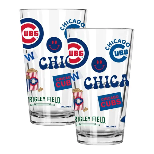 Memory Company 2pk MLB Loco Design 16oz Pint Glass