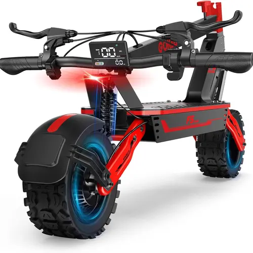 All Terrain Electric Scooter, 1500W Powerful Motor, 52V/20Ah Battery, Up to 34 MPH, 43 Miles Long Range,   Dual Shock Absorption, Front & Rear Disc Brakes ,11" Anti-Slip Off-Road Tires,   3-Second Folding Design, Folding Commuter    Electric Scooter, Fold