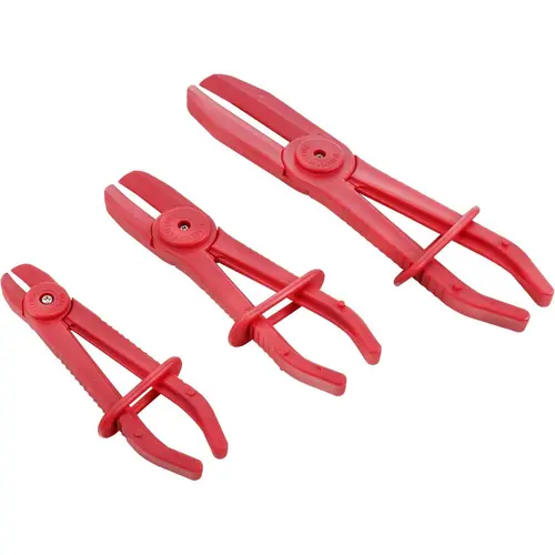 Hose Clamp Flexible Line Pliers Set Soft Pipe Tube Pinch Plier Tool 3PCS Red Kit for Brake Hoses Fuel Hose Water Lines Gas Line Coolant Hose Radiator Hose Effective Length 3/4" 1-1/2" 3-1/8",sohochic