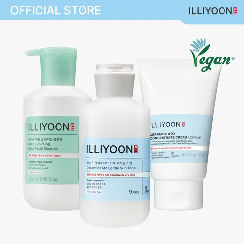 Sensitive Skincare Trio (Facial Cleanser+Milky Toner+Cream) | Hypoallergenic & Gentle on Sensitive Skin, Instant Hydration, Vegan Moisturizers for All Skin Types (8.45 fl.oz + 8.45 fl.oz + 6.76 fl.oz)