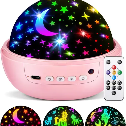 OneFire Night Light for Kids ball 93 Lighting+3 Films Kids Night Light Projector,Remote+Dimmable Star Projector dinosaur toys 360° Ceiling Stars Glow in The Dark Stars, Remote Controlled