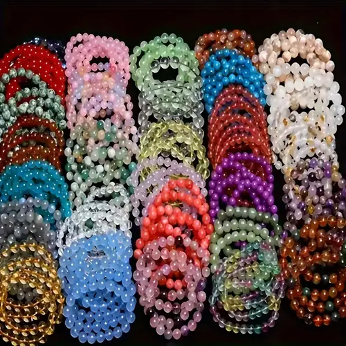 Women's 60pcs Bohemian Handmade Beaded Charm Bracelets & Bangles Set - Colorful Cracked Glass (Boho Crack Texture), Whimsical Unisex Wrist Stack, Daily Wear/Vacation Use, BFF Gifts, Accessories for Women, Bohemian Look Costume Jewelry,sohochic
