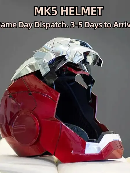 Wearable Helmet - Voice, Touch, and Remote Control with LED Eyes, Realistic Sound Effects, Perfect for Cosplay, Display, and Collectible Figures for Man and TeenSilver